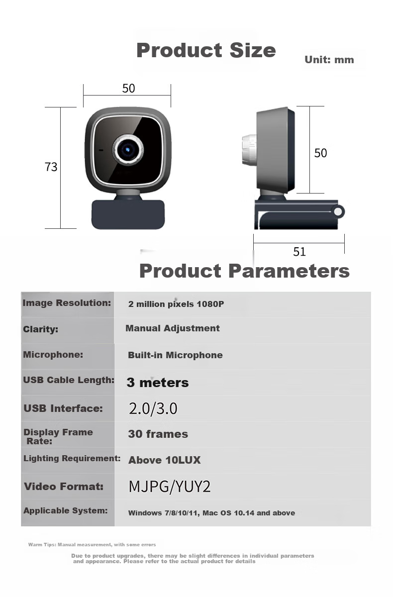 GESOBYTE C308 1080P HD Live Streaming Camera with Facial Recognition, Real-Name Verification for Hotels And Driving Schools, Video Calls, Conferences, Online Classes, Home Computer Laptop Desktop Plug-And Microphone 9