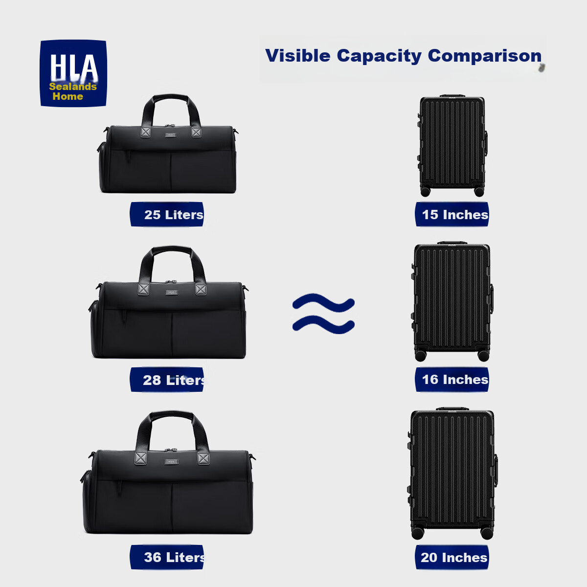 HLA Men's Travel Bag, Large Capacity Handheld Crossbody Shoulder Bag, Business Luggage Bag with Wet And Dry Separation, 25L