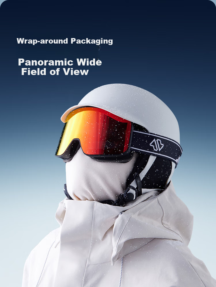 JD Original [Five-Star Certified] Ski Goggles, Anti-Fog And Windproof Protective Eyewear, Professional Ski Glasses for Men And Women, Snow Mountain Silver 10
