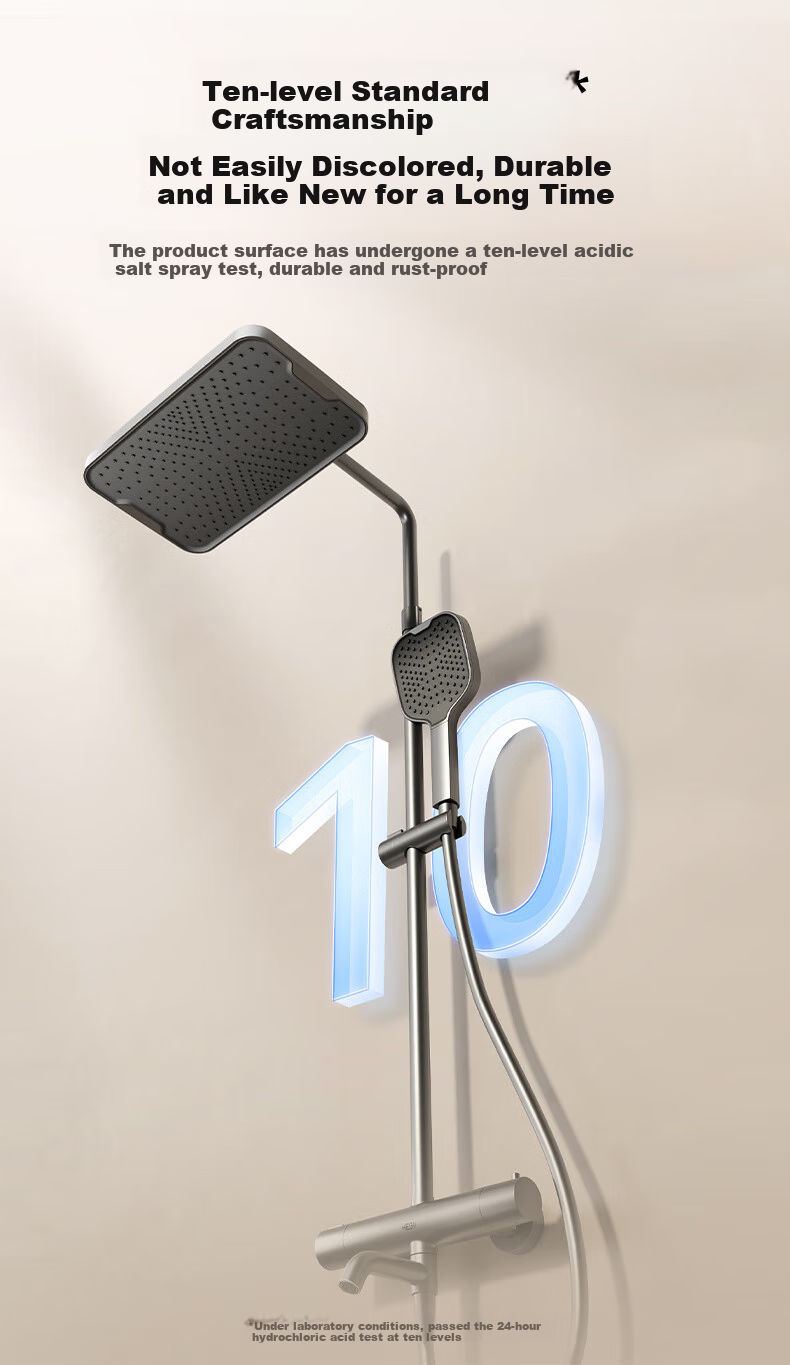 HEGII Shower Head, Smart Constant Temperature Anti-Scalding Square Large Screen Top Spray Shower Head Complete Set HMF957-333 15