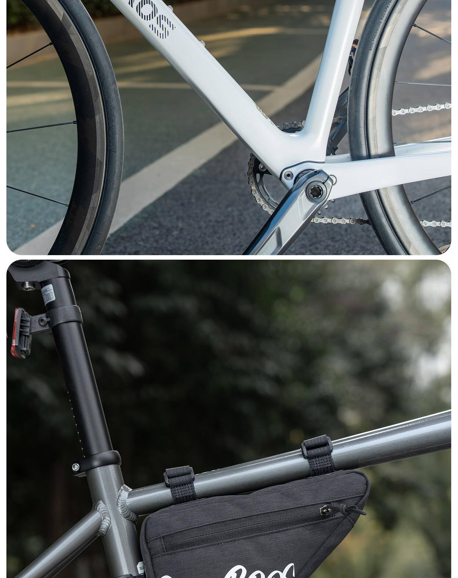 ROCKBROS Bicycle Triangle Frame Bag Top Tube Bag Front Beam Bag Mountain Road Bike Tool Bag Cycling Gear Black Small Size 21
