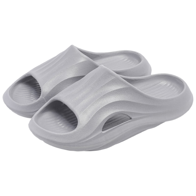 MINISO Slippers for Men And Women, Home Couples Comfortable Bathroom Non-Slip Odor-Resistant All-Season Slippers, Smoke Gray Size 42-43