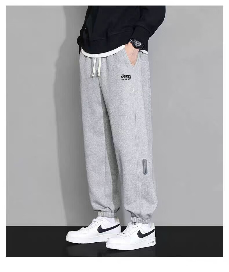 JEEP SPIRIT Men's Sweatpants, Summer Loose-Fit Joggers, Casual Pants, Versatile Comfortable Trousers, Black, XL 6