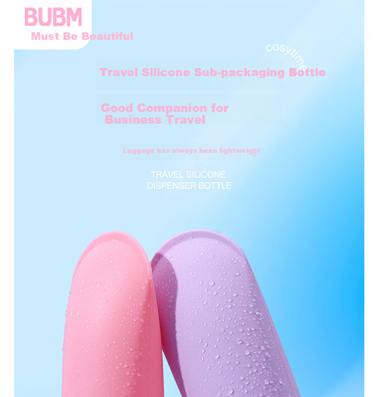 BUBM Travel Dispenser Bottle Set, Portable Squeeze Spray Bottles, Shampoo And Shower Gel Squeeze Bottles, Soft Tube Lotion Bottles, Cosmetic Sample Bottles 1