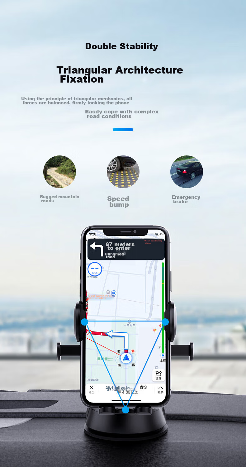 Beiteng Car Phone Holder, Rearview Mirror Mount, 720-Degree Rotation, Extendable, Car Navigation Stand, Vehicle-Mounted Bracket 6