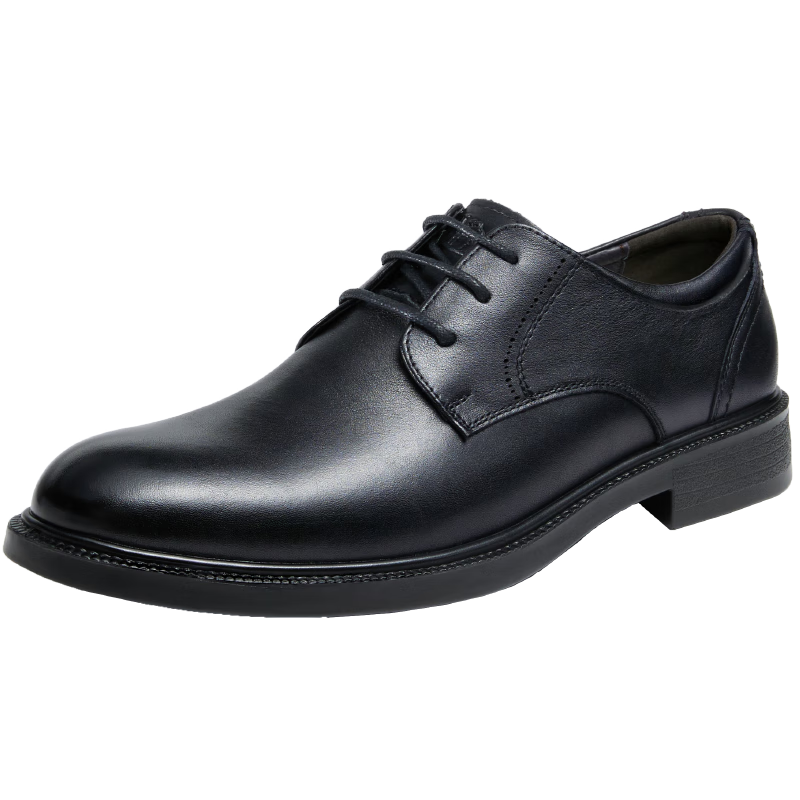 CAMEL Leather Lace-Up Heightening Derby Casual Business Formal Dress Shoes for Men, GE12226983, Black, Size 39