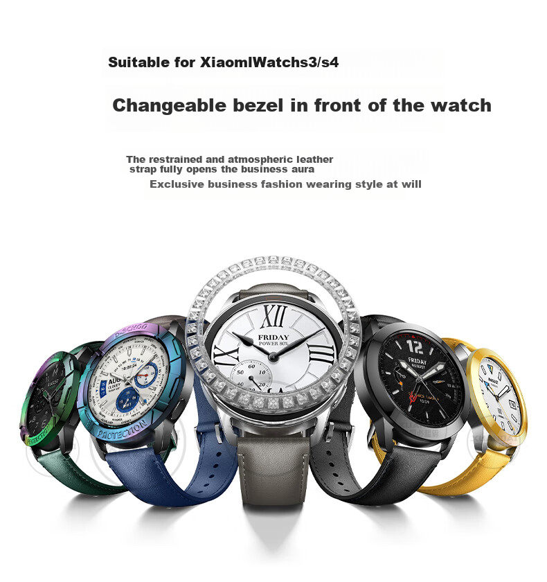 CHENSONG Compatible with Xiaomi Watch S3 Metal Band, Xiaomi S4 47mm Watch Strap, Smart Sports Watch Accessories, Watch Band And Case Set 9