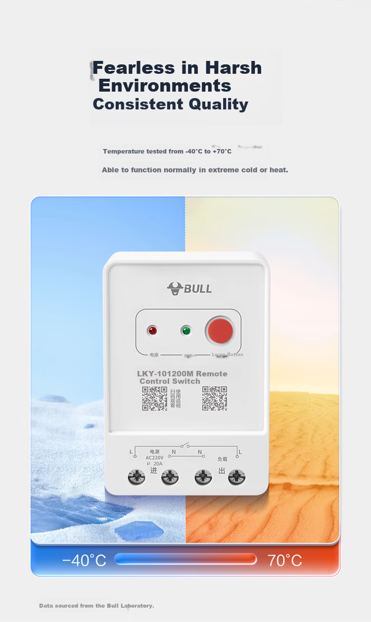 BULL Remote Control Switch for Wall-Penetrating Water Pump, Oxygen-Enriching Switch, Wireless Smart Controller, 220V, 200 Meters, LYK-101 11