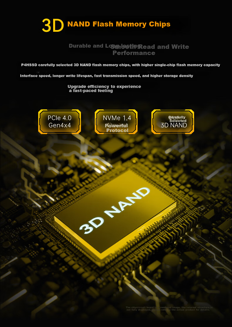 GEIL Jinbang 1TB SSD, M.2 Interface (PCIe 4.0 X4), NVMe SSD Gaming High-Performance Version, P4H Series 5