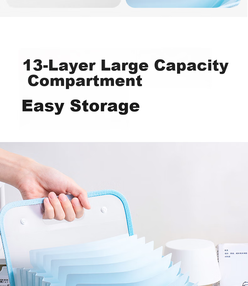 Deli 13-Compartment A4 Vertical Accordion File Folder for Exam Paper Storage, Portable Subject Organizer for Students, Homework Folder, Elementary And High School Stationery Jelly Weather Pattern, Random Color 4