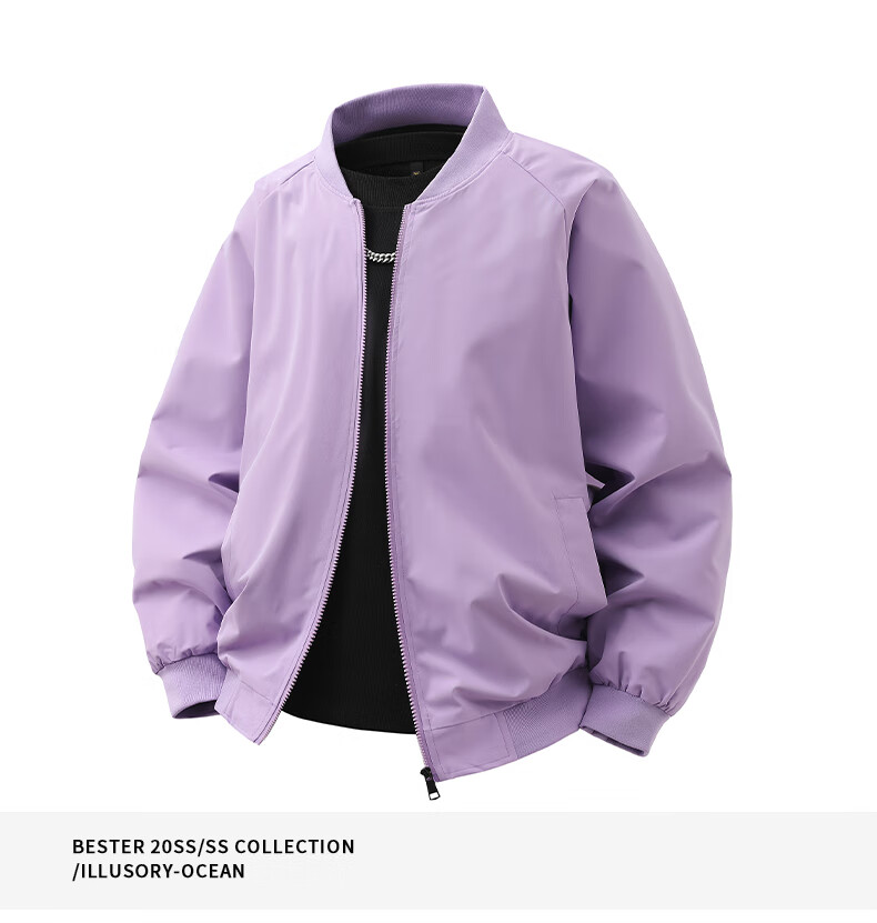 Jeanswest Men's Spring and Autumn Casual Sports Comfortable Loose Jacket Trendy Baseball Collar Outerwear 14