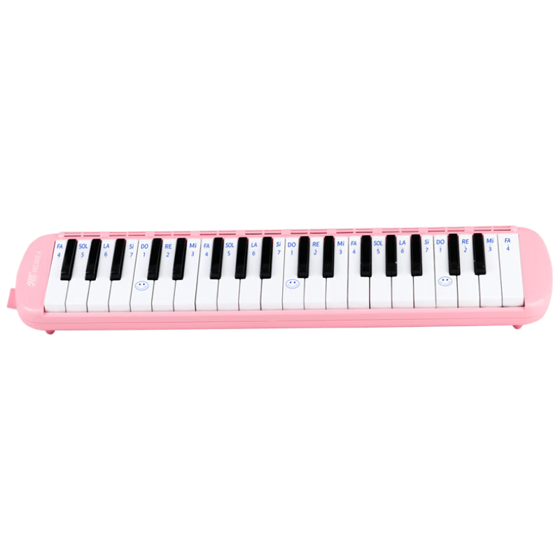 JDR 37-Key Melodica Pink for Elementary and Middle School Students Beginner Classroom Teaching Wind Instrument