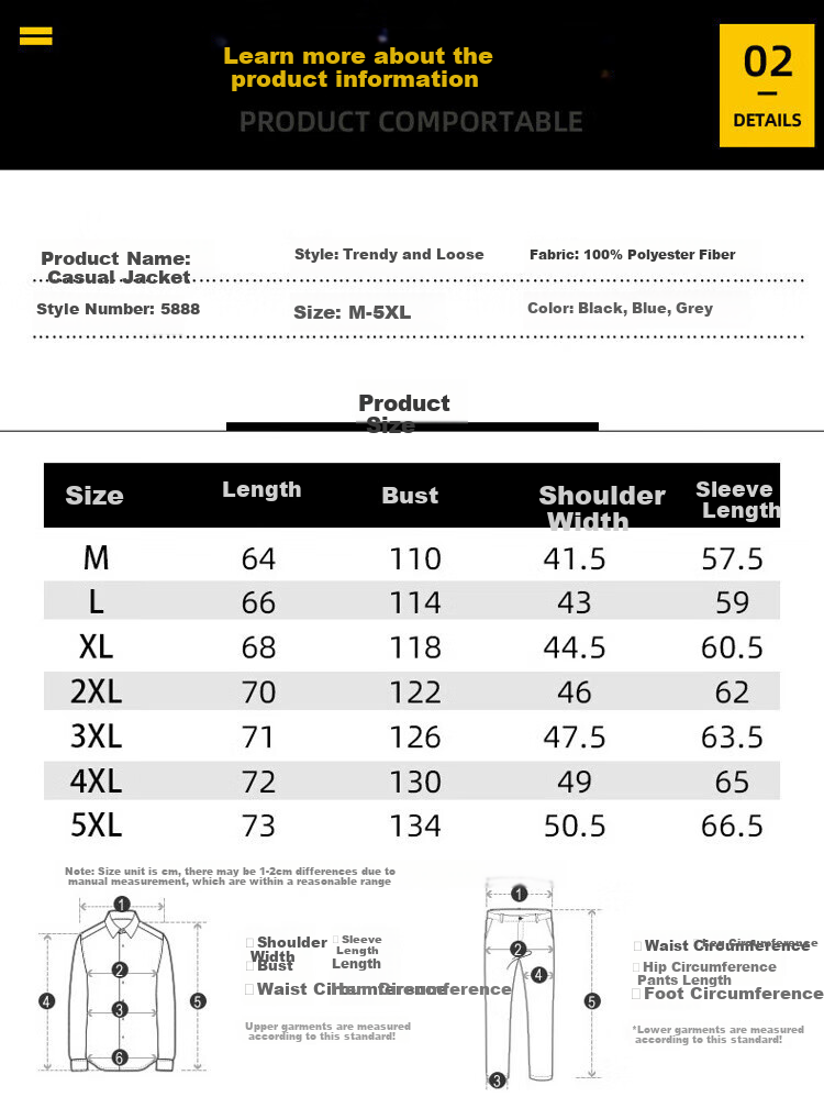 ROMON Jacket for Men, Autumn And Winter Trendy Baseball Jacket, Fleece Coat, Thickened Stand-Collar Fleece Outerwear, Men's Clothing ZR58 Black 3XL 3