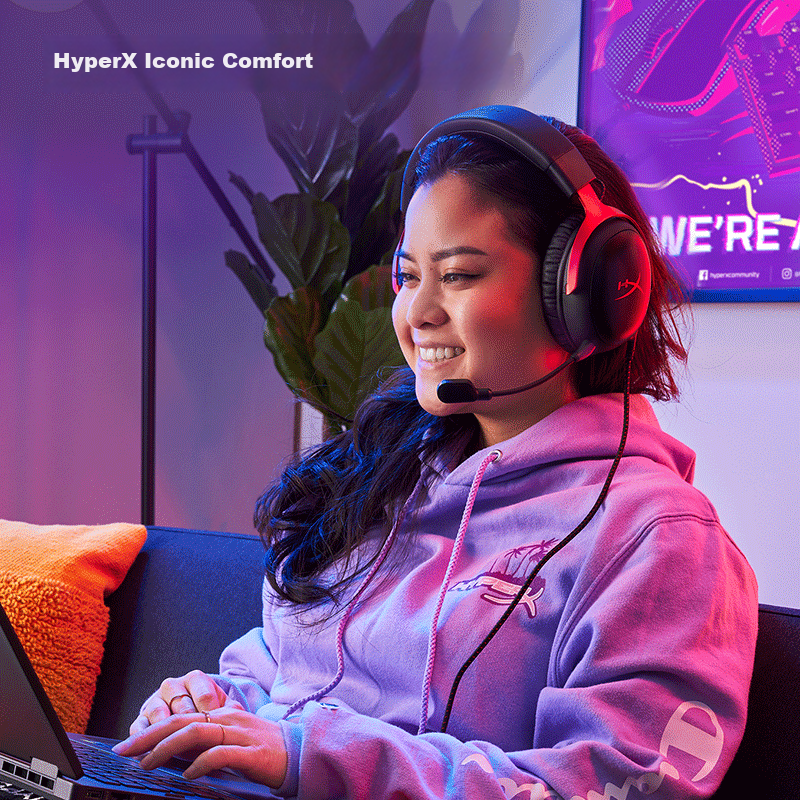 HYPERX Cloud III Wired Black And Red DTS Sound 53mm Driver E-Sports Over-Ear Gaming Headset Compatible with Triangular Actio