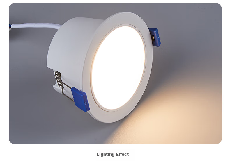 FSL Foshan Lighting LED Deep Anti-Glare Narrow-Frame Downlight, 2.5 Inch 6W High Color Rendering Ra90, Three-Stage Color Adjustment, Pressure-Cast Aluminum, Rouyue Series White Cup 16
