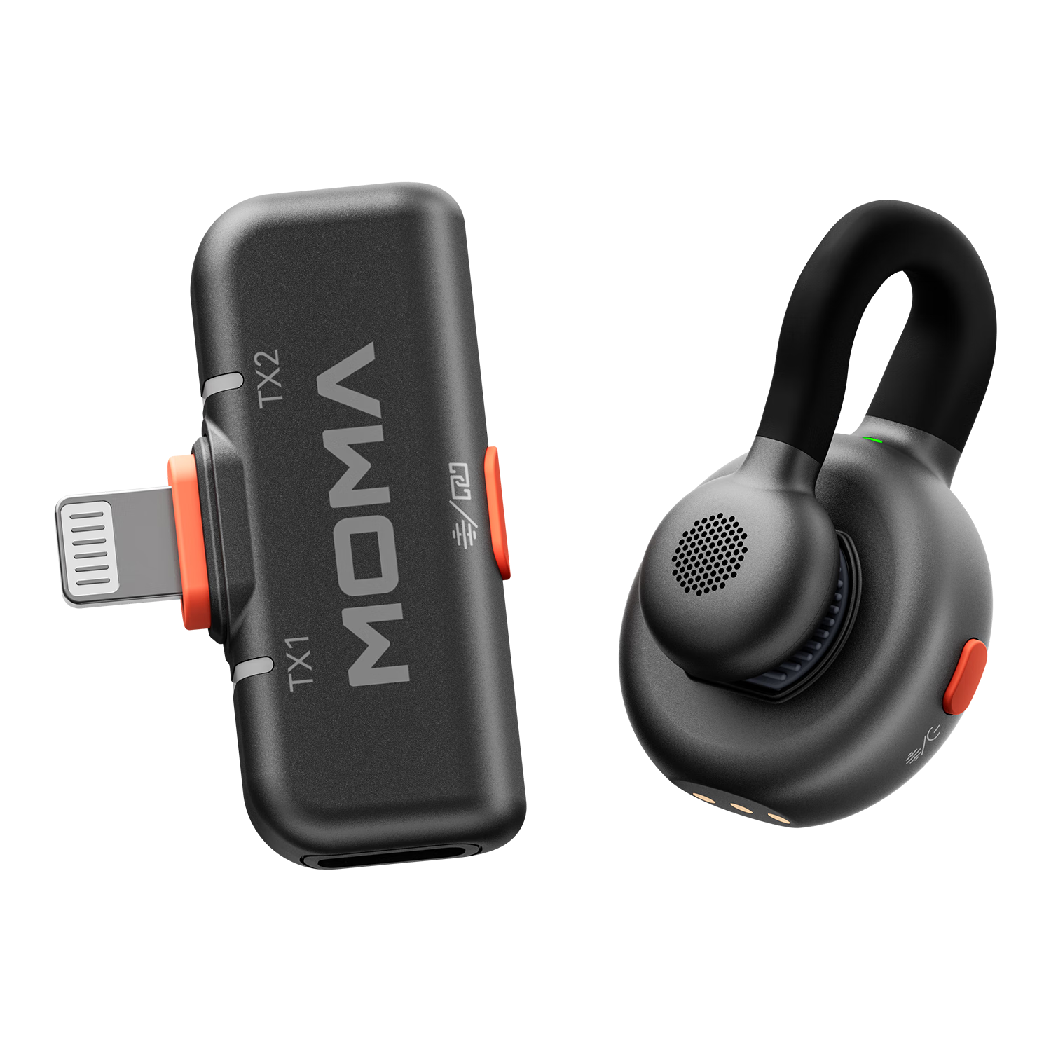 MOMA LARK M2 Wireless Lavalier Microphone, Mengjou Mini Microphone, Live Streaming And Commercial Shooting Noise-Cancelling Microphone, Lightning Version One-To