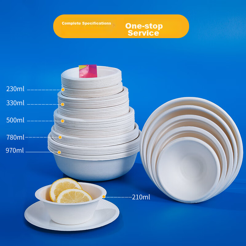 SHUANG YU Disposable Paper Bowls, 30 Pieces * 970ml, Biodegradable Soup Bowls, Large Bowls for Noodles, Bowls for Barbecue And Picnic Supplies