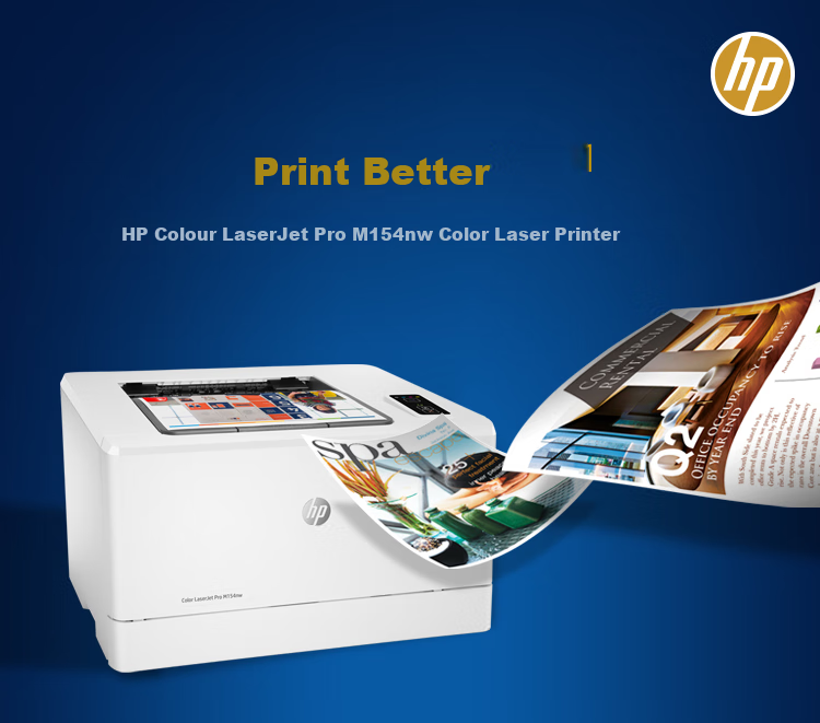 HP M154nw Color Wireless Home Laser Printer, Wireless Printing, Supports Wired Connectio 1