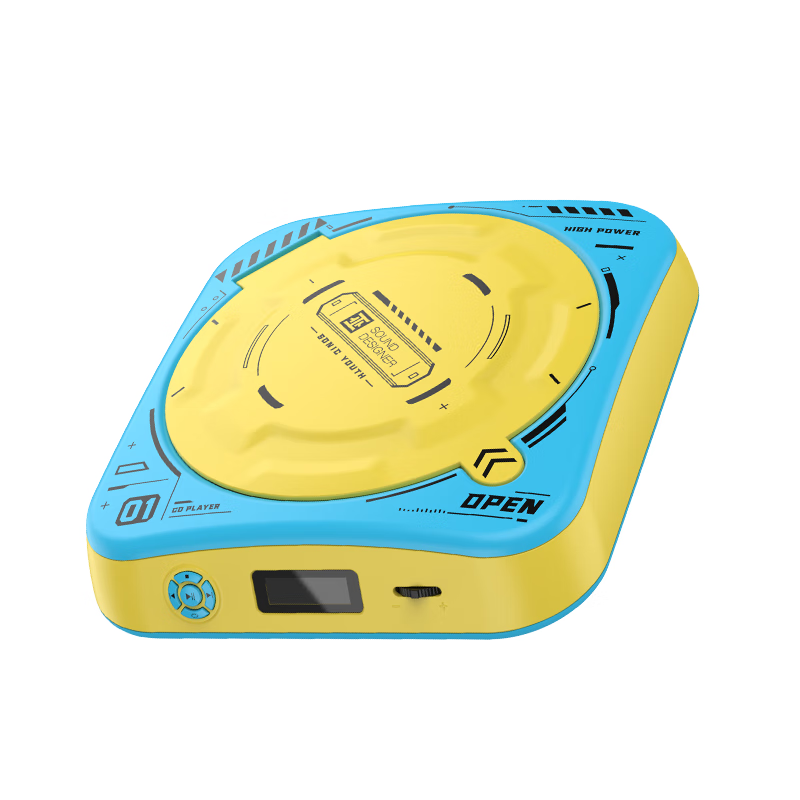 Wu Brand New Product, Yinsu Youth CD Player, High-Fidelity, Powerful Bluetooth Retro, Creative Gift Album, Pure CD Player, Portable, Blue And Yellow