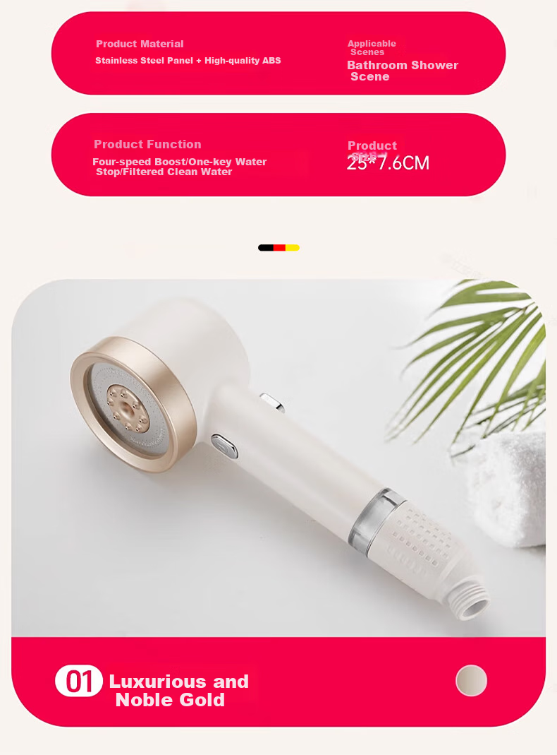 HOMK [Germany] Shower Head LP Series, High-Pressure Filtered Shower, Bathroom Bathing High-Pressure Single-Head Sprayer, LP79 23