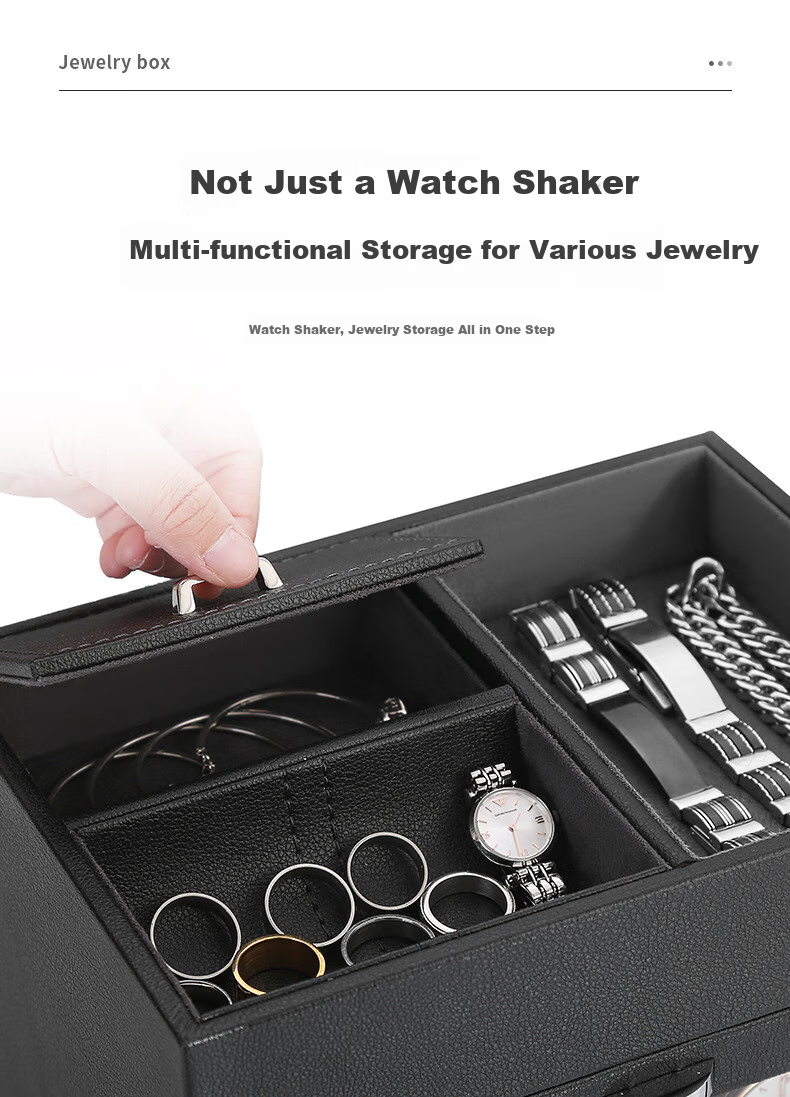 DUOJINJIANG Dual-Position Magnetic Anti-Magnetic Silent Watch Winder with Imported Movement, Moisture-Proof Storage Box for Watches, AI Smart Watch Care Device 5