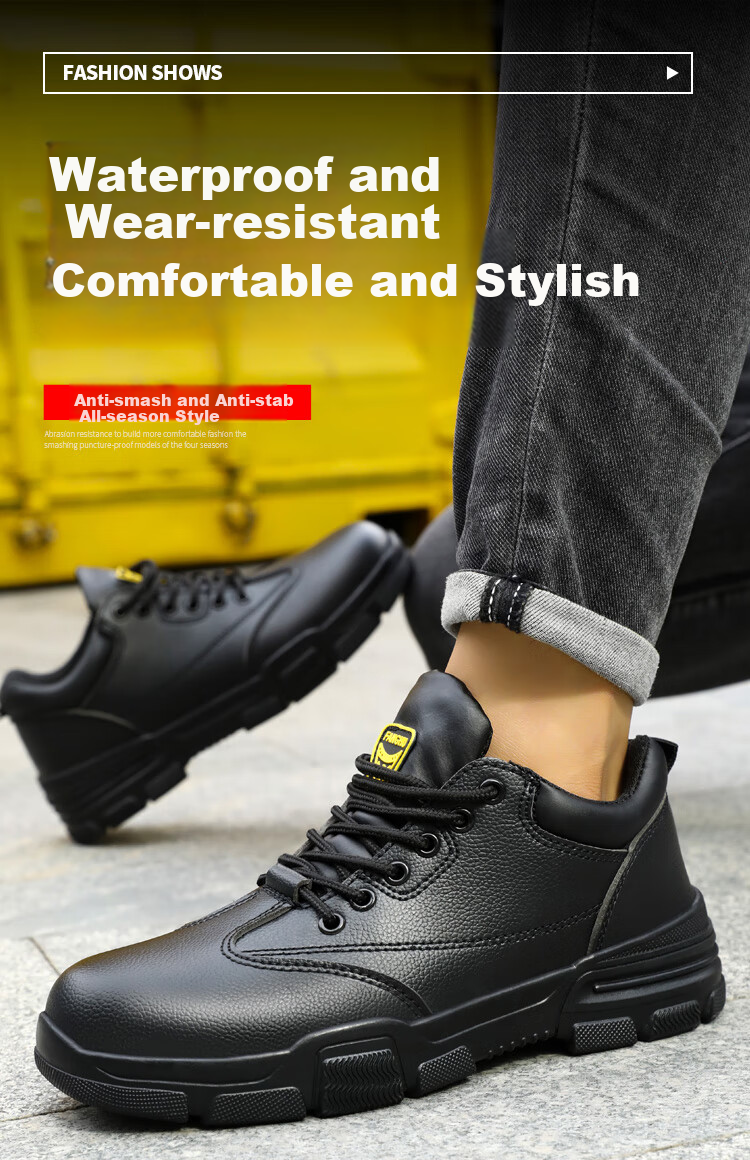 JUNBU Safety Shoes for Men, Summer Breathable Steel Toe Cap, Anti-Smashing And Puncture-Resistant, Lightweight Construction Site Work Boots 1020D Size 45 1