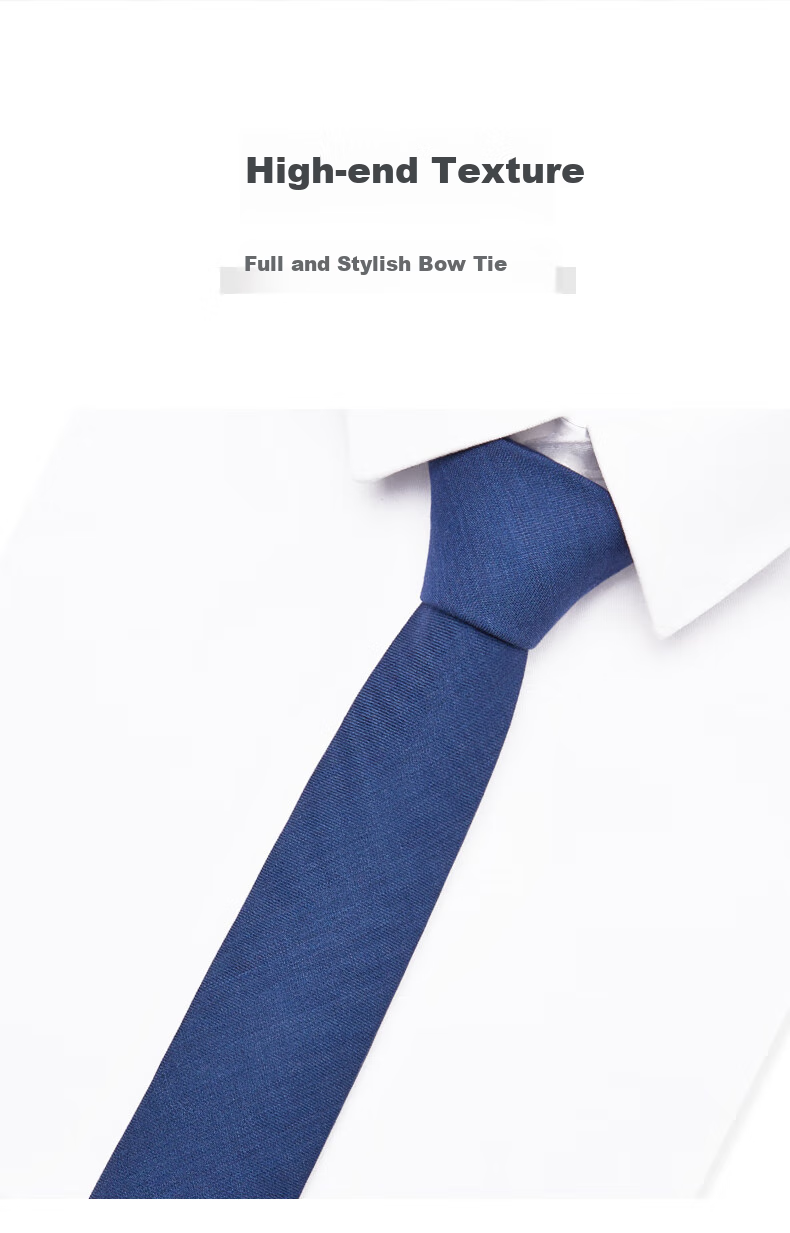 Luomeng Men's Wool Tie, Business Formal Wear, Solid Color Versatile Style for Interviews, Work, Weddings, 5.5cm Hand-Tied Gift Box Packaging 4