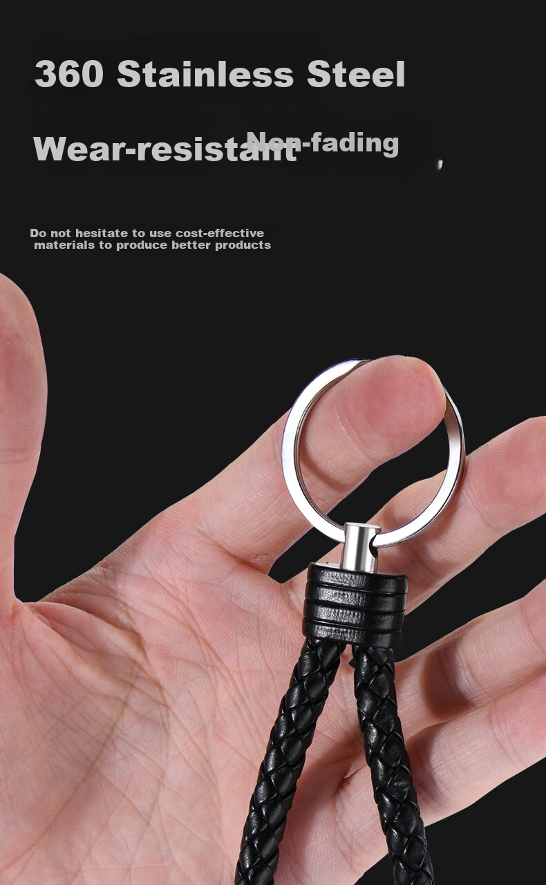 Huashi Car Key Chain, Men's Key Ring, High-End Key Fob, Anti-Loss Key Holder, Zinc Alloy Double-Ring Key Pendant 6