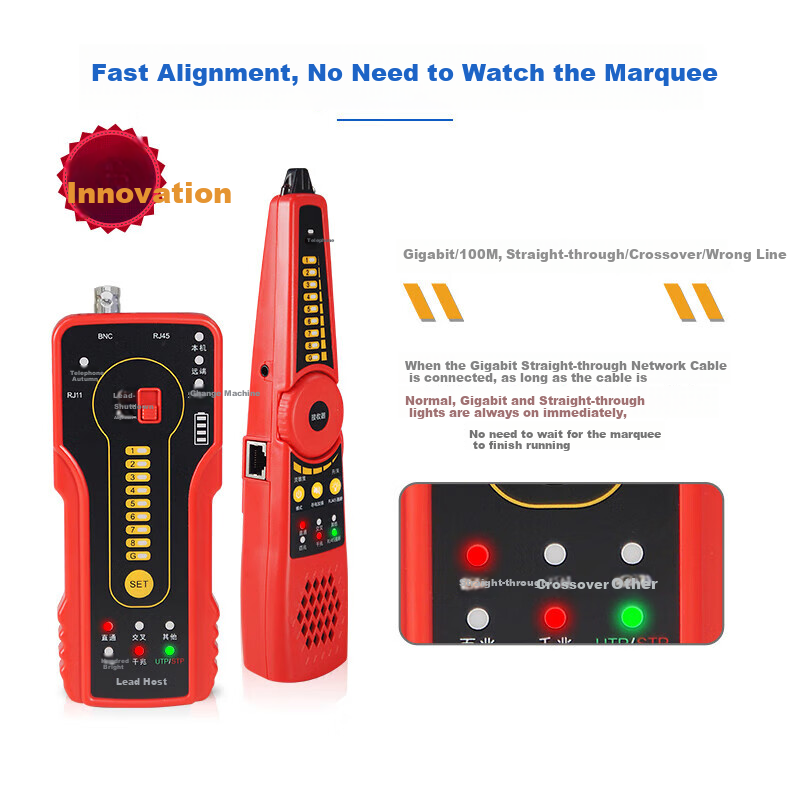 Wanglutong Network Cable Tester, Multifunctional Wire Tracer, POE Detector, 60V Voltage Resistance, Anti-Interference, Electric Voltage Tester, Cable Tracker CT-55 7