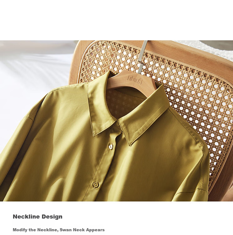 Dme [Commute Shirt] Autumn Simple Fit Drop-Shoulder Long-Sleeve Blouse Women's Top 4