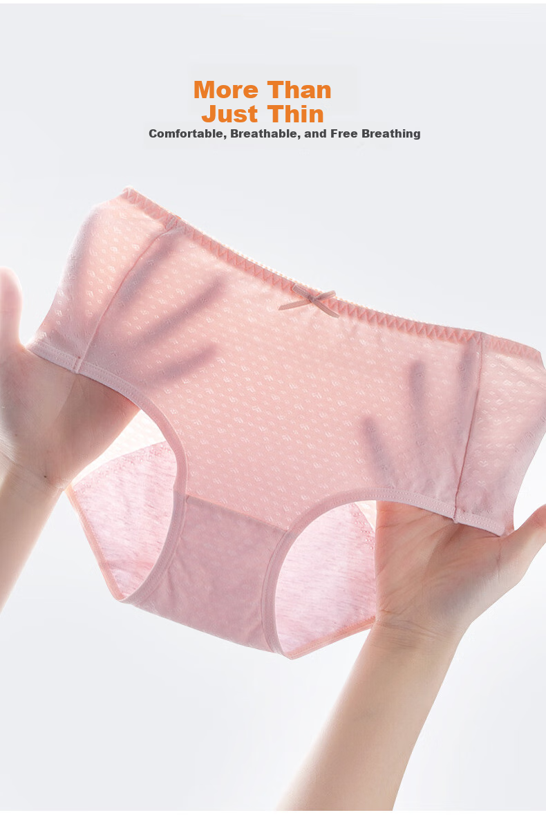Hzasz Menstrual Underwear for Girls, Three-Layer Leak-Proof Mid-Rise Women's Shorts 2