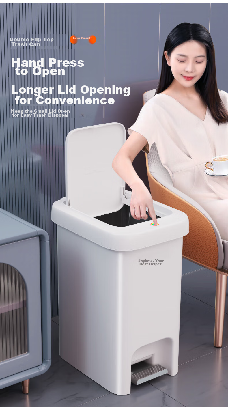 Jiabangshou Kitchen Trash Can, 16.5L Capacity, for Living Room And Home Use, 2026 New Model, Large Size, for Bathroom, Toilet, Office, with Lid And Foot Pedal 6
