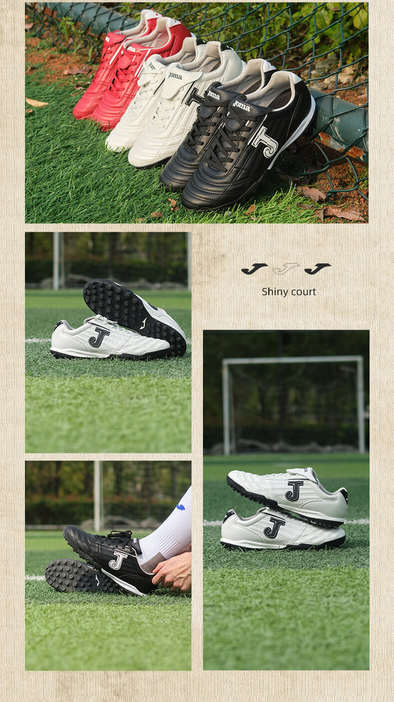 JOMA Kangaroo Leather Soccer Shoes for Adults, Children, Teenagers And Students TF Turf Cleats for Football Matches And Training Shoes Wine Red 43.5 15