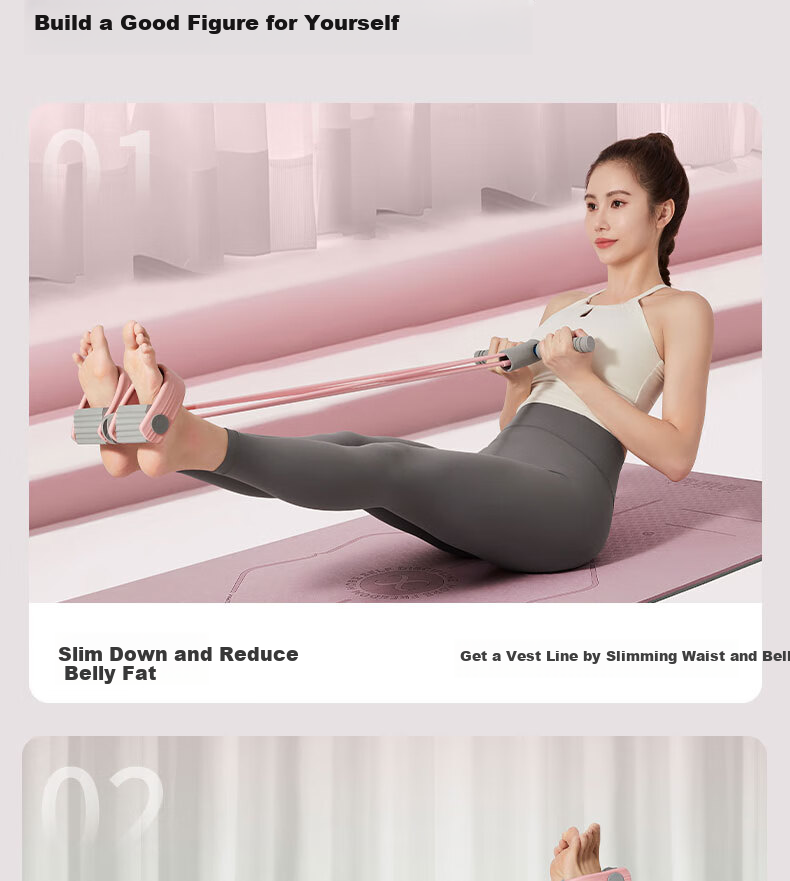 XUEXIMAN Foot Pedal Resistance Band, Back Pulling Device, Women's Yoga Fitness Home Equipment for Leg And Abdominal Exercises 15