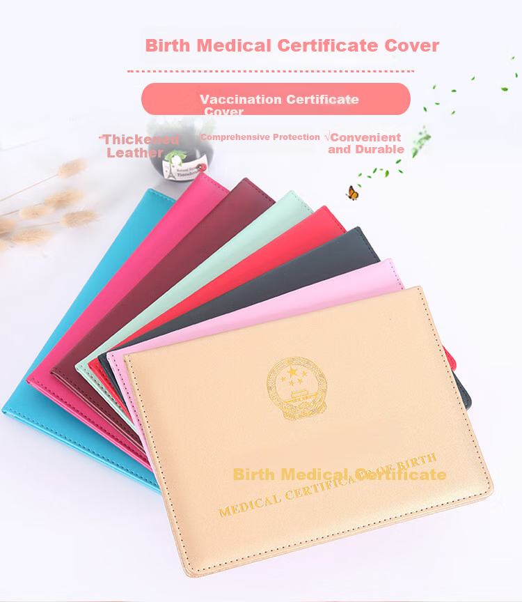 Siyicai Birth Certificate Protector (1 Pack), Thickened, Dark Green, Baby Medical Document Cover Sleeve 1