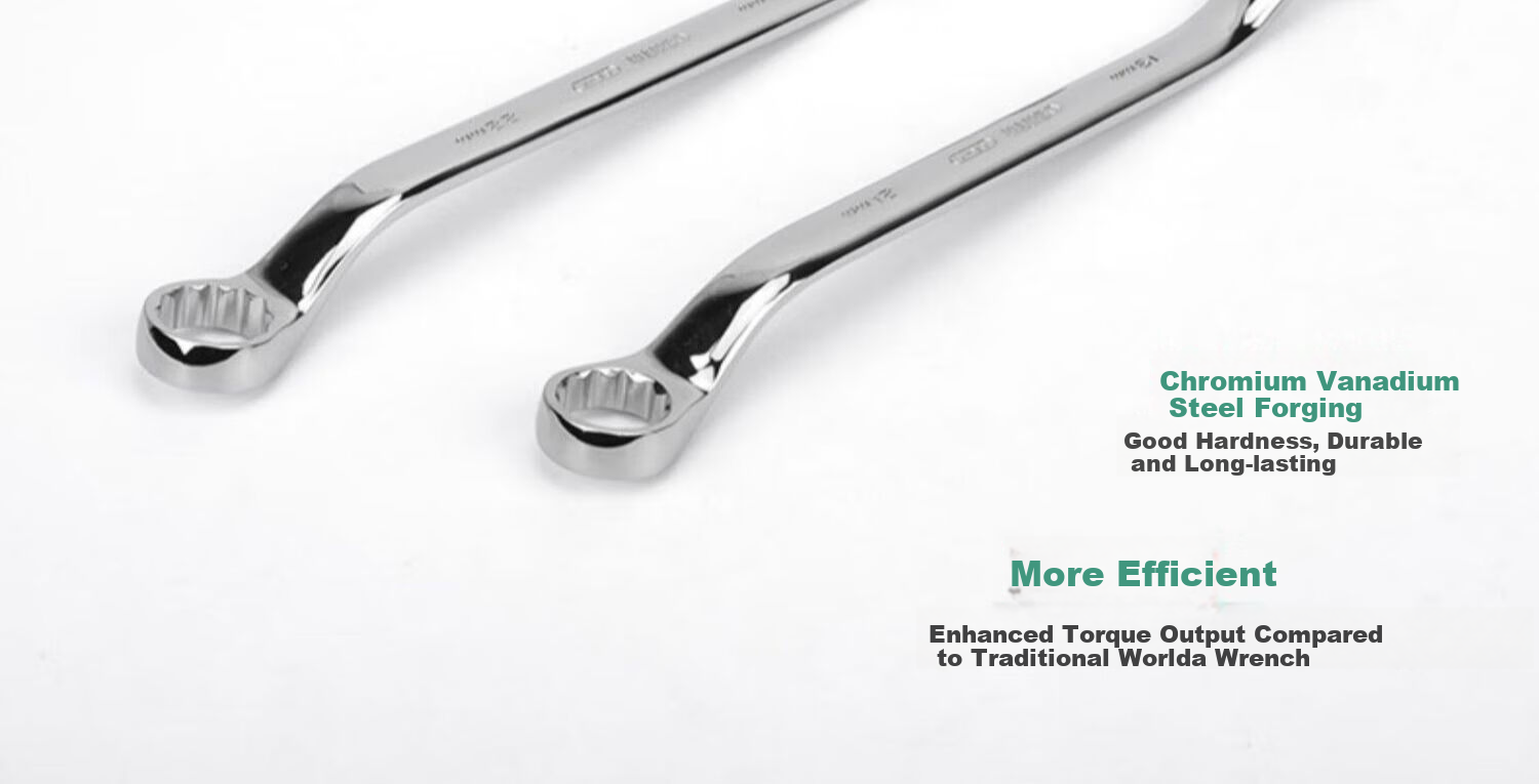 SATA Fully Polished Double-Ended Star Wrench, Automotive Repair Double Star Wrench Tool, 22x24mm, 42209 2