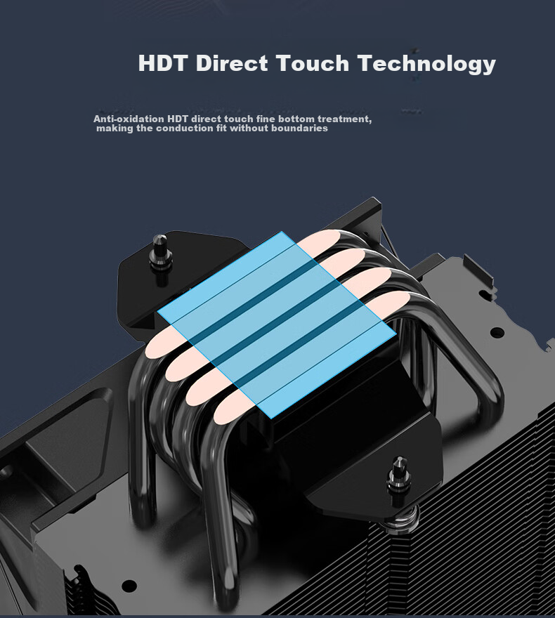 BUBALUS Black Armor IV Intelligent Temperature Display CPU Cooler (4 Heat Pipes Air Cooling/Counter-Gravity Copper Tubes/Digital Display/PWM Temperature Control Fan/Supports AMD/1700/Multi-Platform) 4