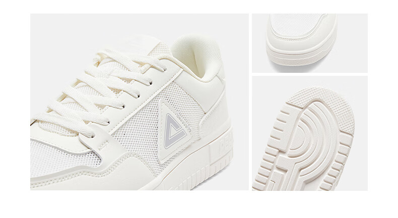 PEAK Air Force One Sneakers for Men, Summer Mesh Breathable Wear-Resistant White Shoes, Soft-Soled Sports Shoes DB520087, Cream White, Size 41 34