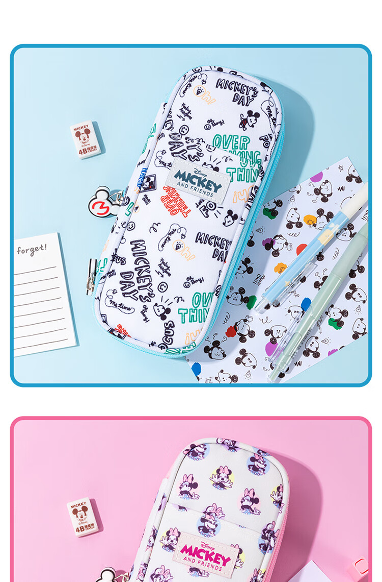 Disney Pencil Case Large Capacity High-Quality Stationery Box Pencil Bag for Boys and Girls School Supplies Graduation Gift Blue 12