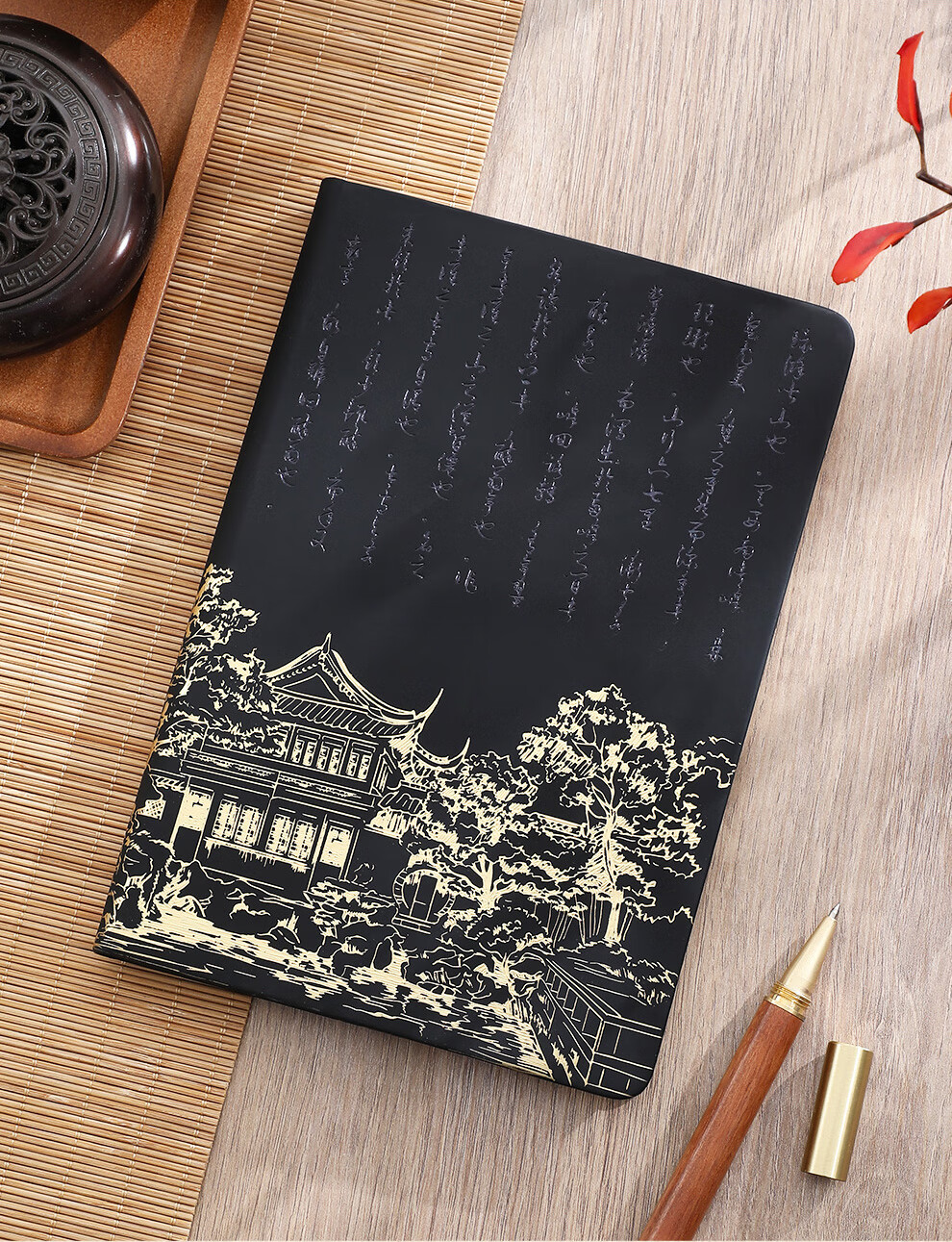 Jiaranheng National Trend Forbidden City Cultural And Creative Gold-Stamped Shengxian's Notes Drunkard's Dream Pavilion Notebook Journal Record Book Office Stationery Gift for Teachers And Students, Birthday Present, Blue 2