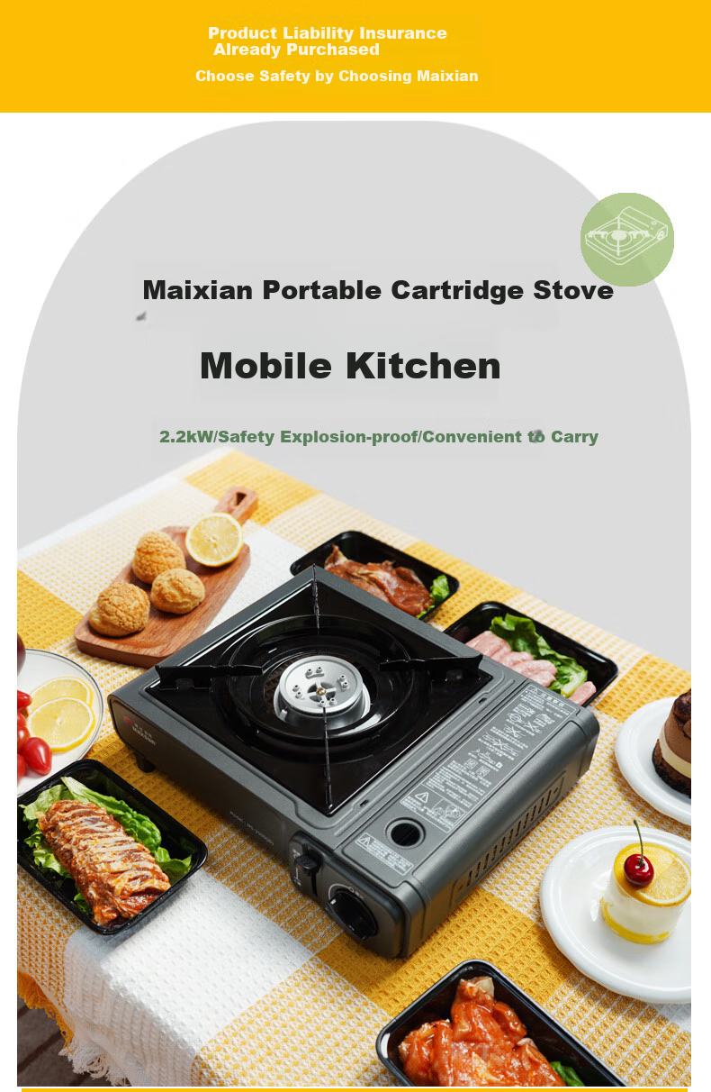 Maixian Portable Gas Stove Windproof Explosion-Proof Magnetic Stove Sold by JD Outdoor Hot Pot And Barbecue Portable Stove 520JD 2