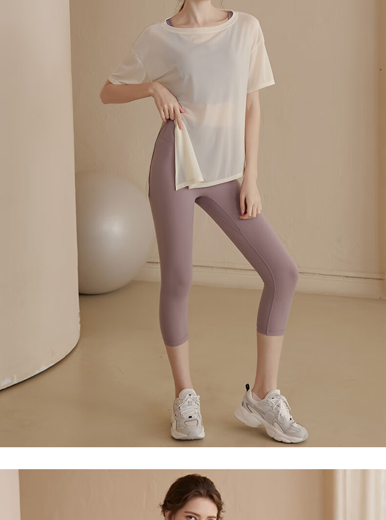 XUEXIMAN Women's Loose Fit Yoga Cover-up Lightweight Breathable Quick-Dry Short Sleeve Sports T-Shirt Summer Fitness Top 9