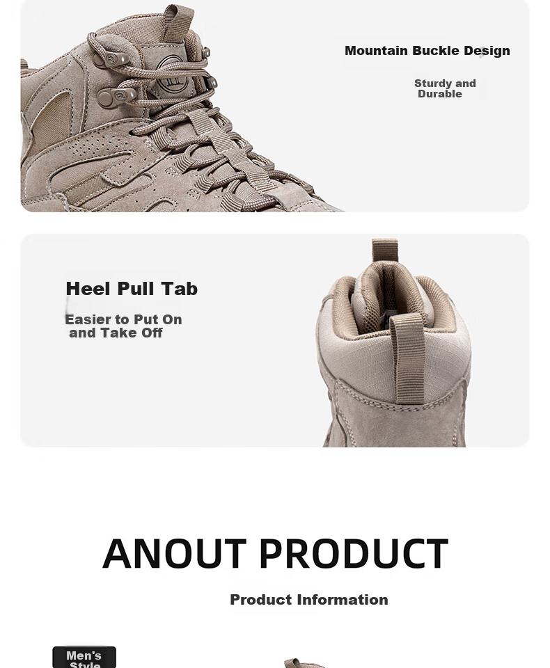 CAMEL Brand Outdoor Casual Hiking Shoes, Work Boots, Thick-Soled Martin Boots for Men And Women, P14W342609, Aiersha, Size 42 11