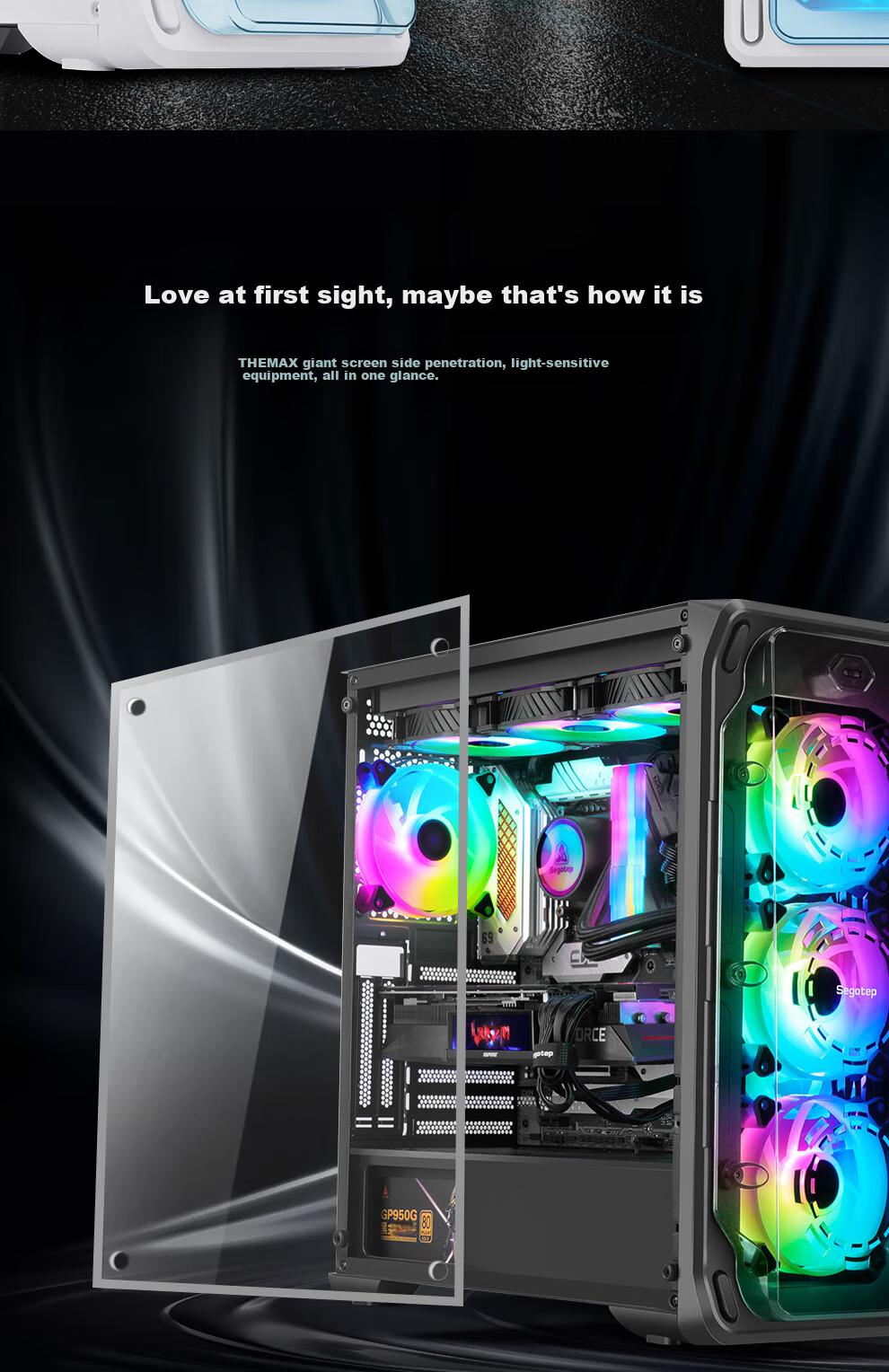 Segotep Anime Cabin 1 White Desktop Mini Case (Front Dedicated Figurine Position/MATX Motherboard Position/Synchronized Lighting Effects/360mm Water Cooling Position/Anime Desktop Computer Case) 4