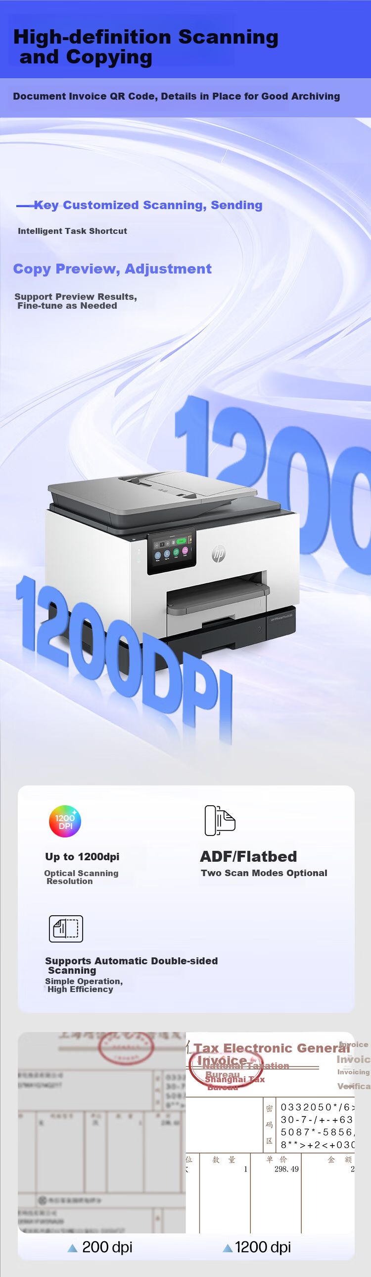 HP 9130 Color Inkjet High-Speed Printer Print, Copy, Scan, And Fax Functions Wireless And Wired Connections Automatic Duplex Printing for Home Use 5