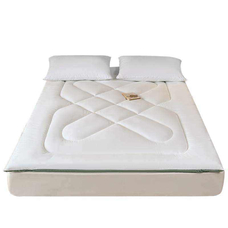 Grace Class A Thickened Fiber Mattress, Student Pad, Single Bed Mattress, White And Green, 1.2 Meters