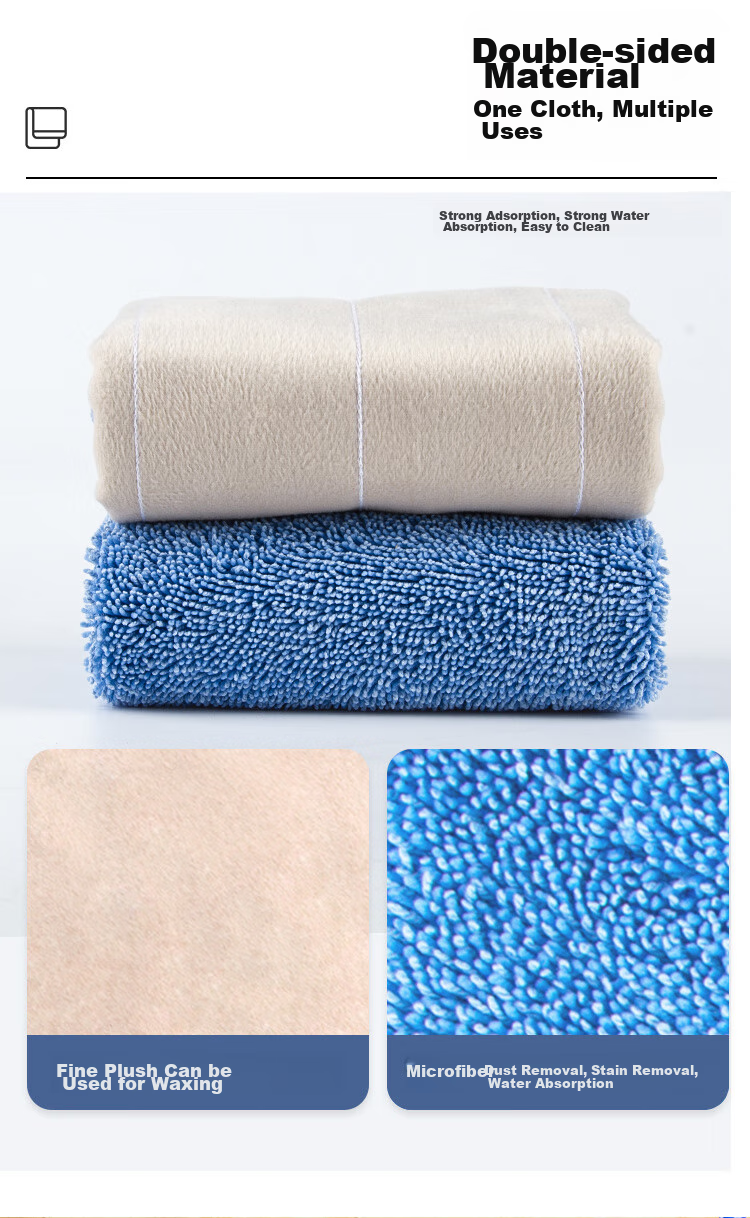 MR.SIGA Flat Mop, 42CM with 2 Cloths, 135CM Stainless Steel Handle, No-Hand Thickened Absorbent Mop Cloth 6