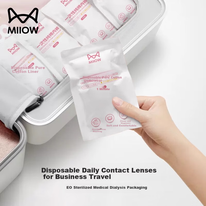 MiiOW Disposable Cotton Women's Maternity Postpartum Physiological Period Sterilized Daily Disposable Independent Pack Underwear 5 Pieces 2XL Size