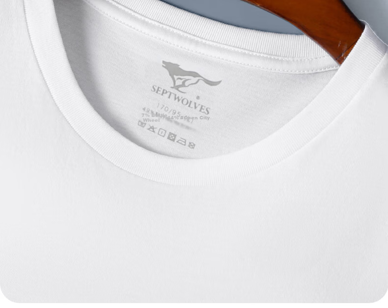 SEPTWOLVES Men's Short Sleeve T-Shirt Comfortable Breathable Versatile Cool Ice Silk Round Neck Base Shirt White L 19