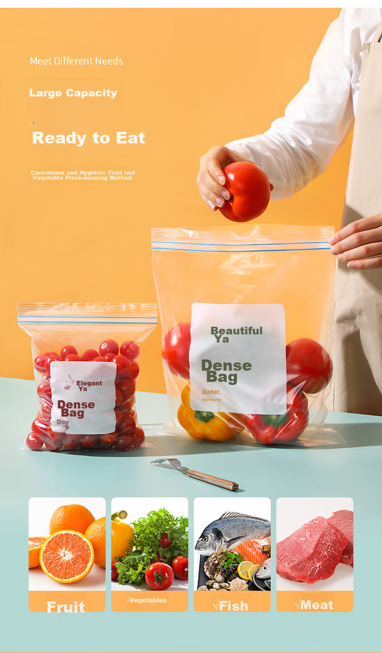 MARYYA Large Standing Sealed Bags, 20 Pieces, Thickened Food-Grade Fresh-Keeping Zipper Lock Self-Sealing Bags for Refrigerator And Kitche 7
